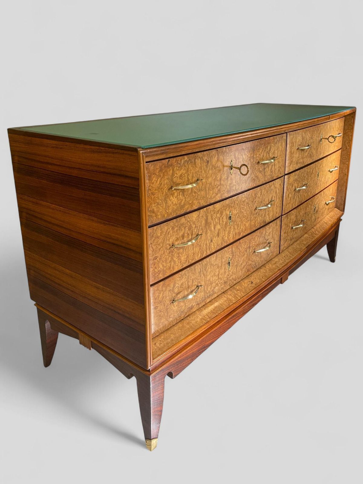 Italian Mid Century Sideboard Or Chest Of Drawers In  Maple Root, 1950s photo Furniture