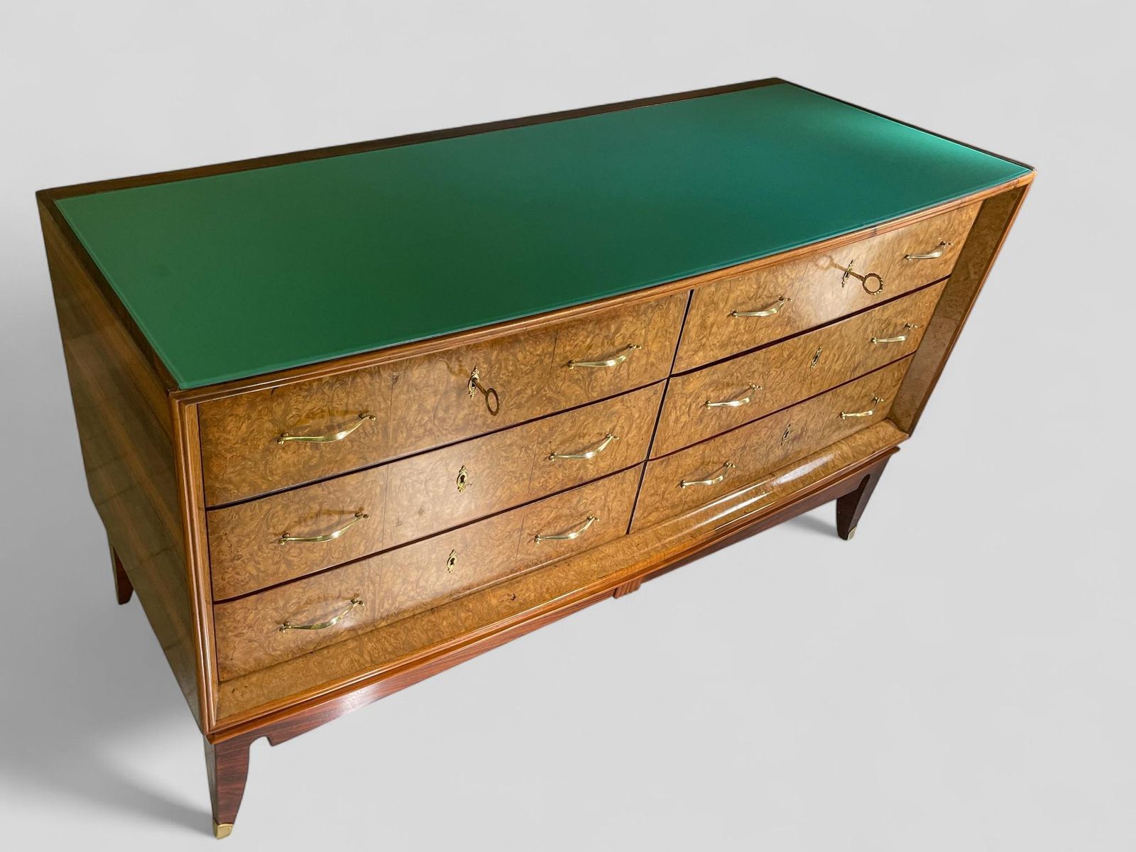 Italian Mid Century Sideboard Or Chest Of Drawers In  Maple Root, 1950s photo 3712.0