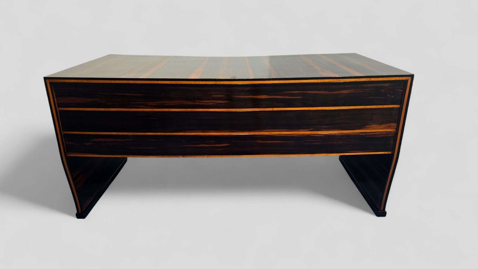 photo furniture Italian Art Deco Table Desk , Ebony Makassar Attributed To Osvaldo Borsani, 1940