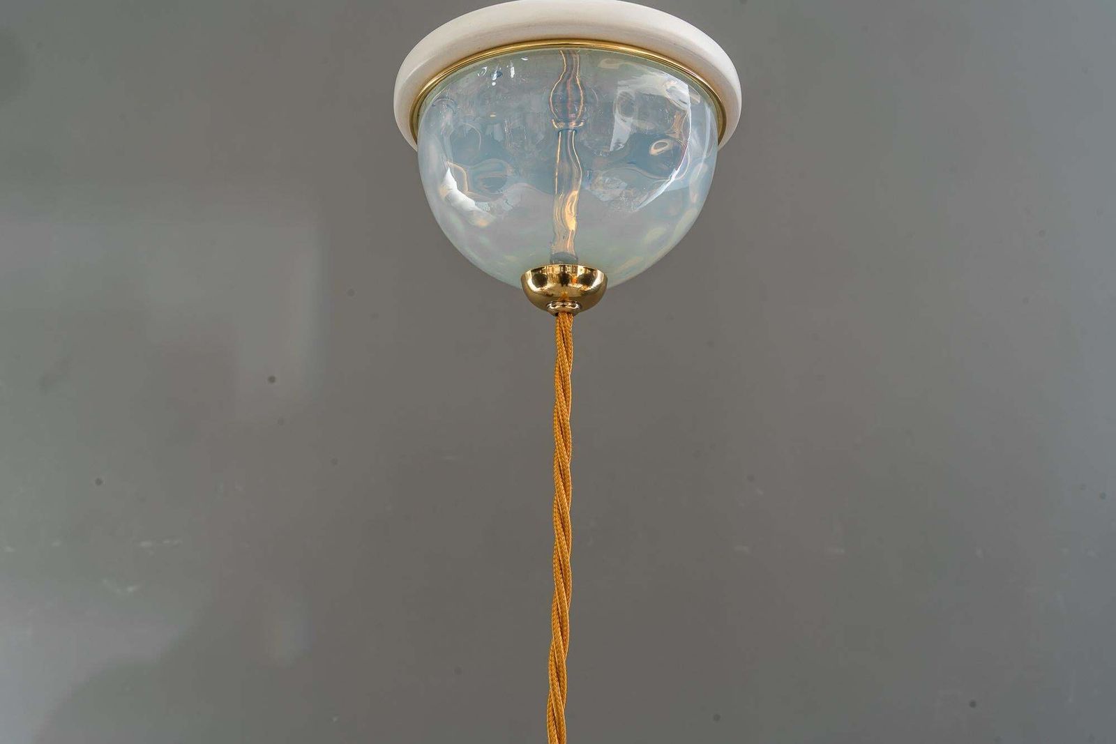 2 Koloman Moser Attributed To Bakalowits & Söhne Pendants With Loetz Glass Shade photo Lighting