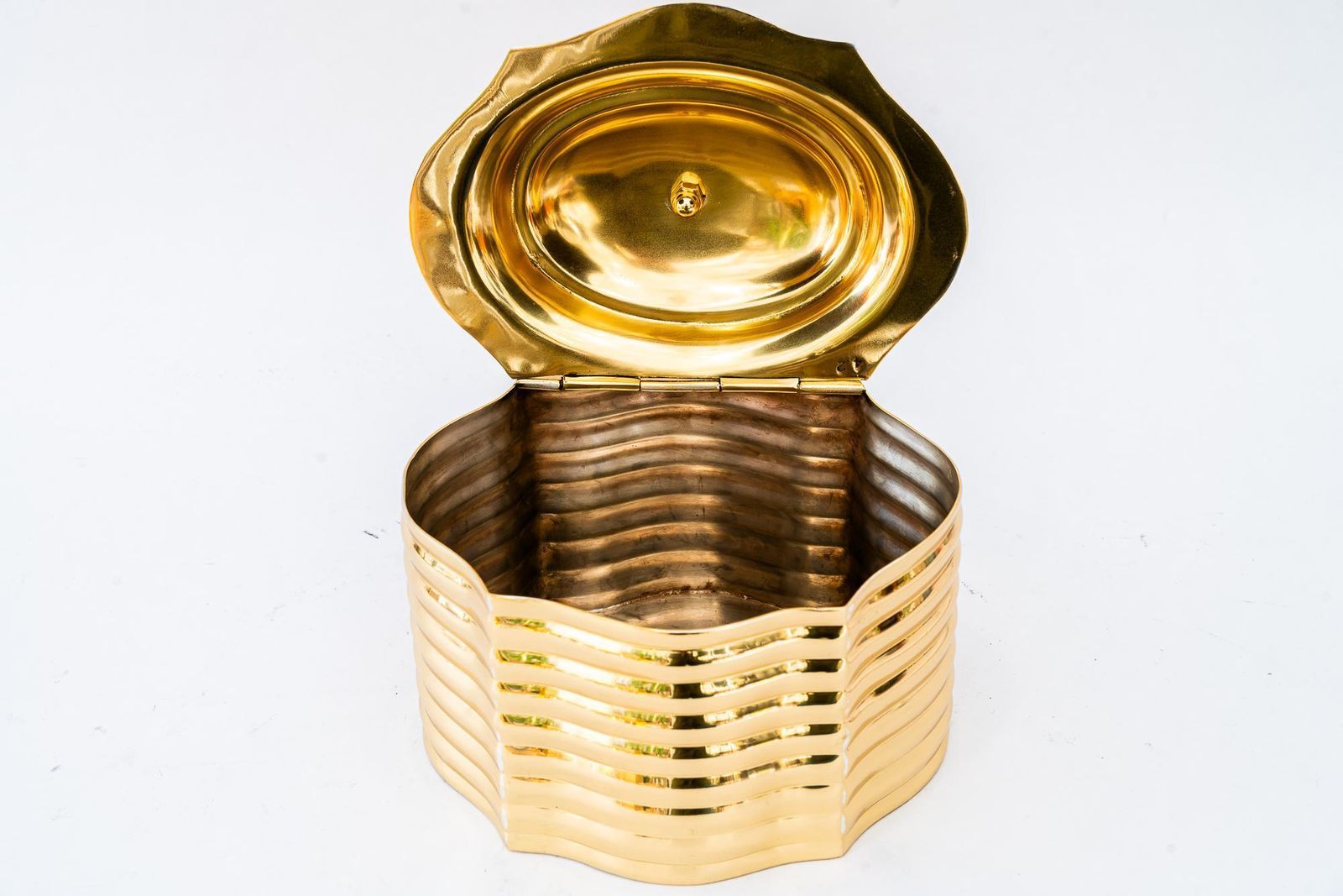 photo vinterior Art Deco Brass Jewelry Box Around 1920s