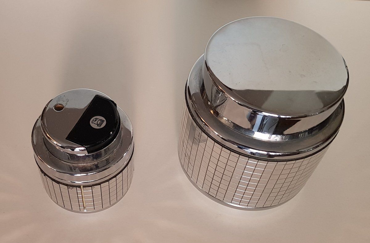 Art Deco Chrome Smoking Set From Erhard & Söhne, 1960s, Set Of 2