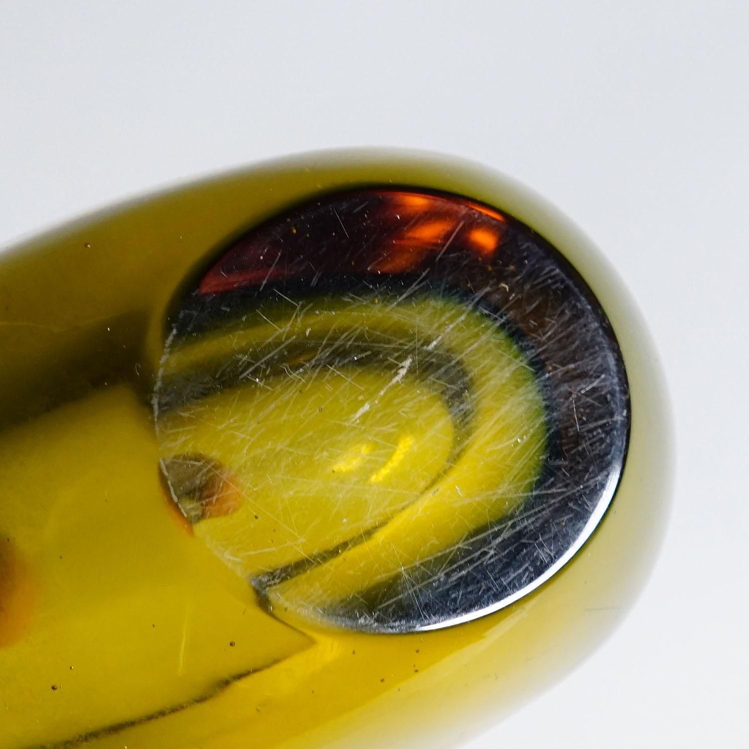 Vase In Green And Amber Sommerso Glass, Flavio Poli For Seguso photo vinterior