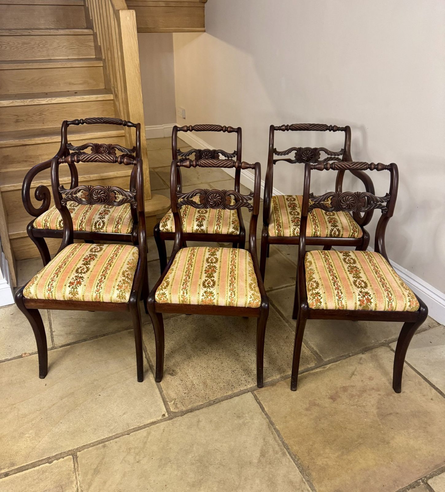Superb Quality Antique Regency Set Of Six Dining Chairs