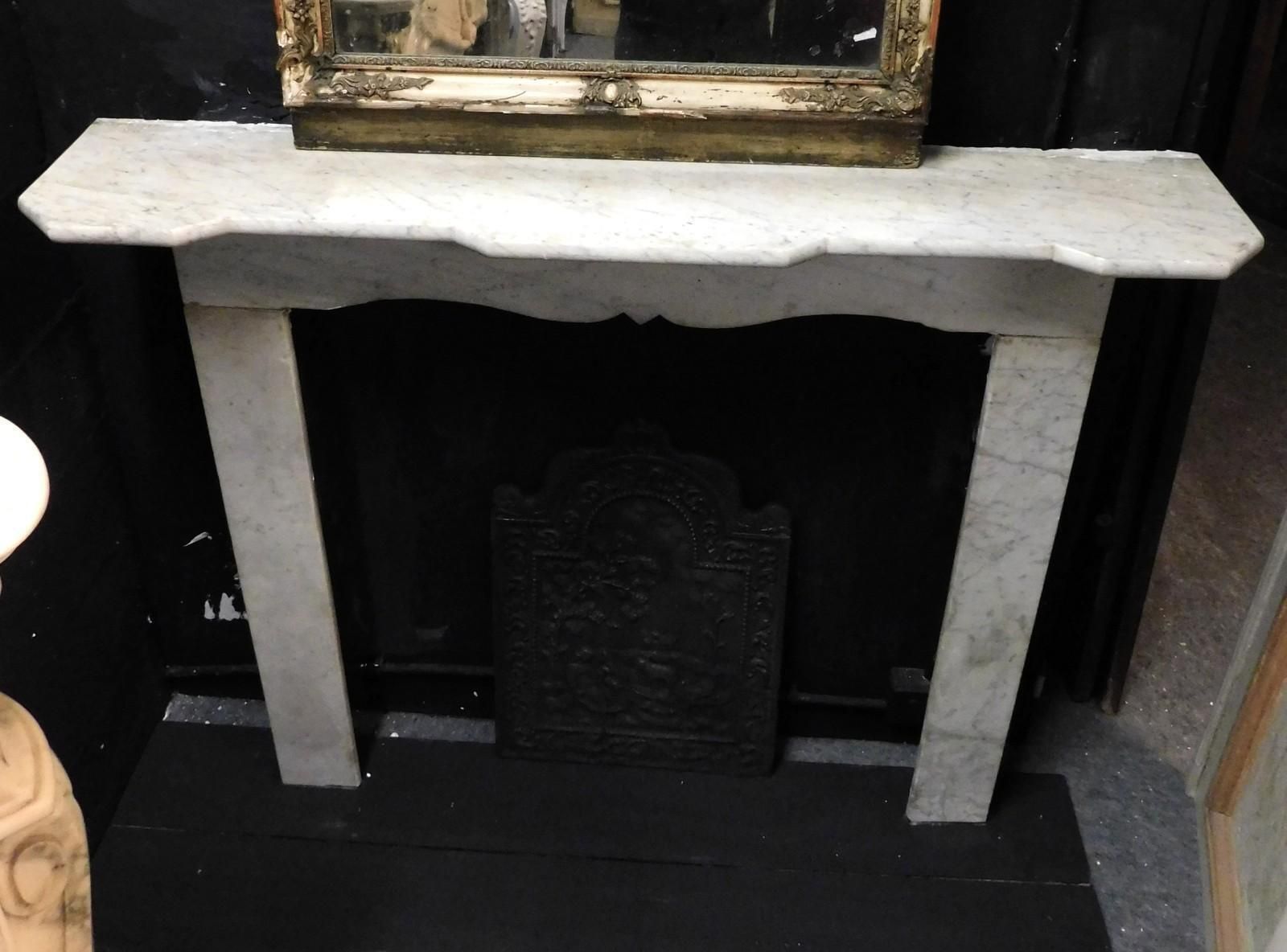 Simple Light Grey Marble Fireplace, Shaped Top And Front, Italy photo 2123.0