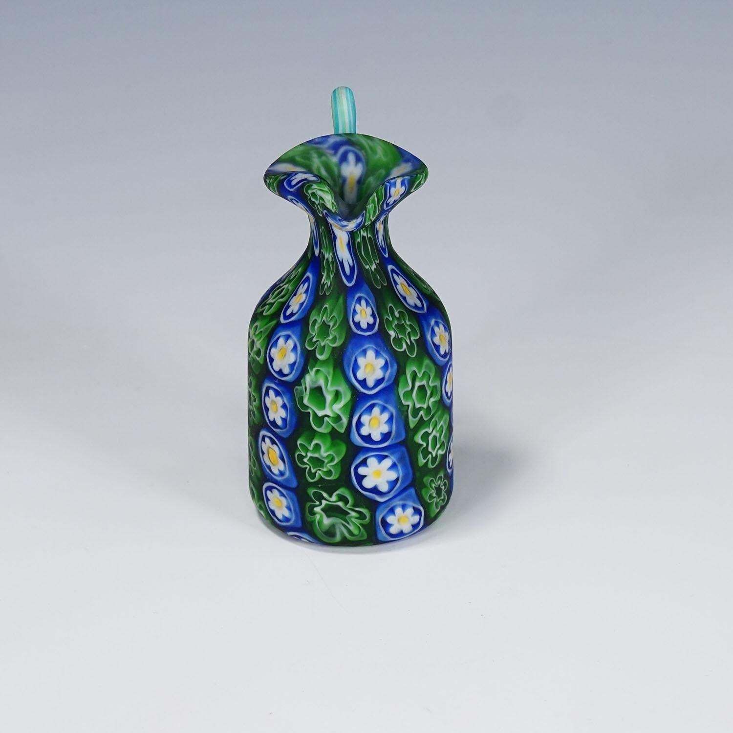 Antique Millefiori Jug In Blue And Green, Fratelli Toso Murano Ca. 1920s photo 407.0