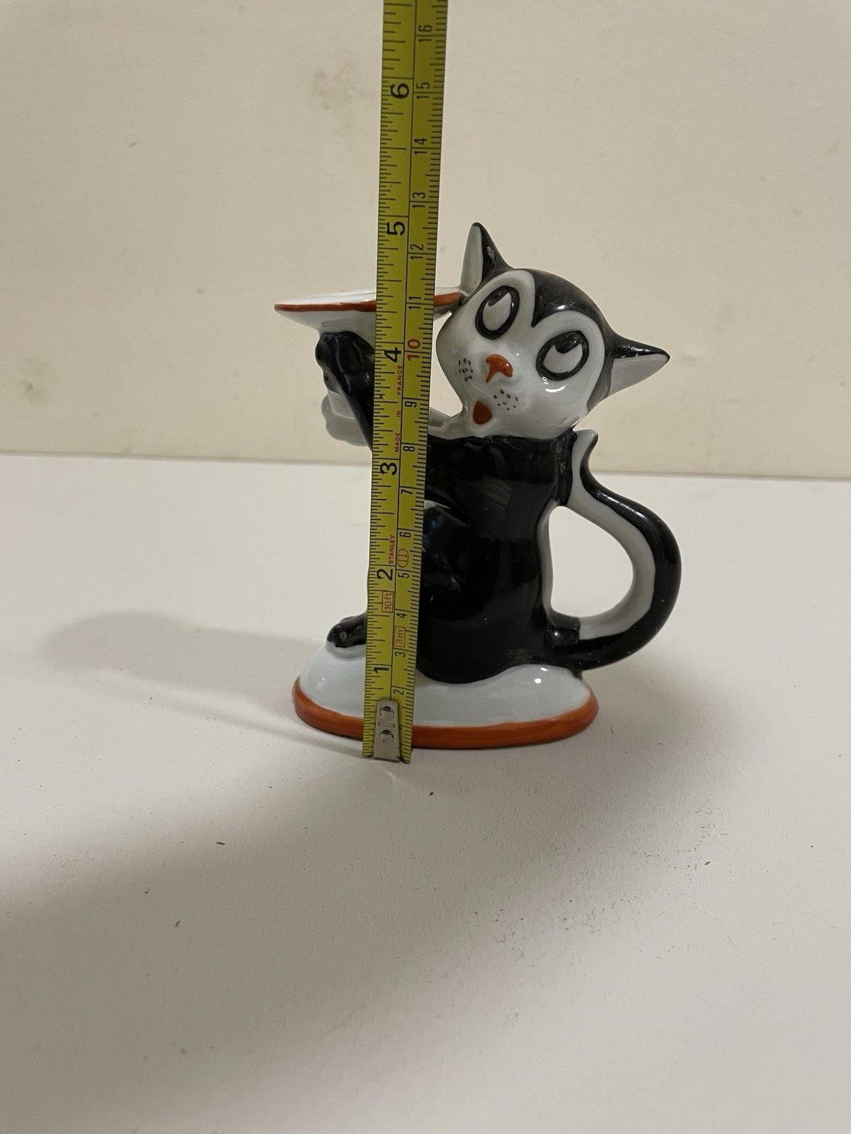 52.0 Vintage 1960s Felix The Cat Chamber Stick Candle Holder Pottery Ceramic Kitsch photo