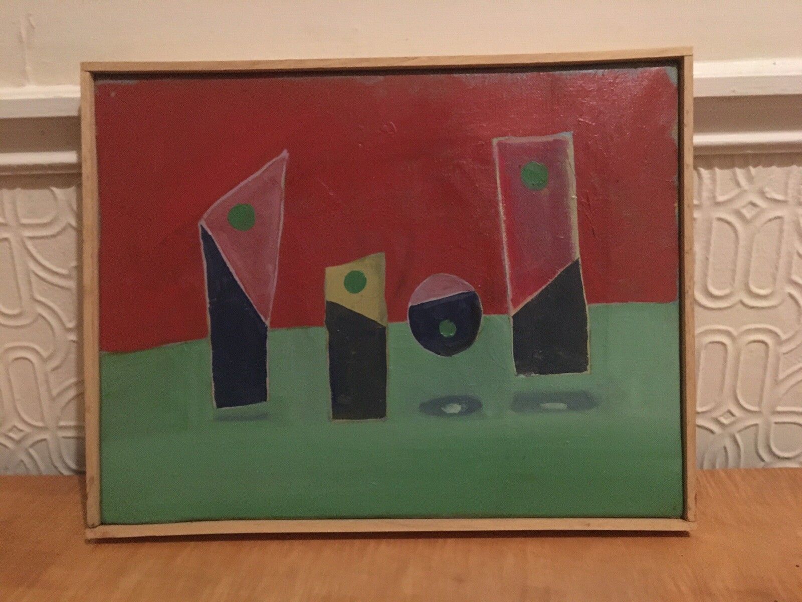 photo furniture Vintage Oil Painting Still Life/Abstract 1974 Signed K C Modernist Mid Century