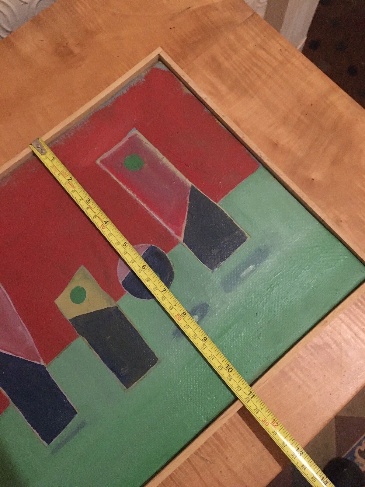 photo vintage Vintage Oil Painting Still Life/Abstract 1974 Signed K C Modernist Mid Century