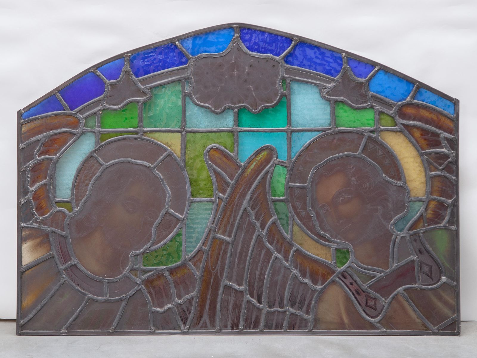 Religious Antique Stained Glass Window 19th Century photo 1786.0