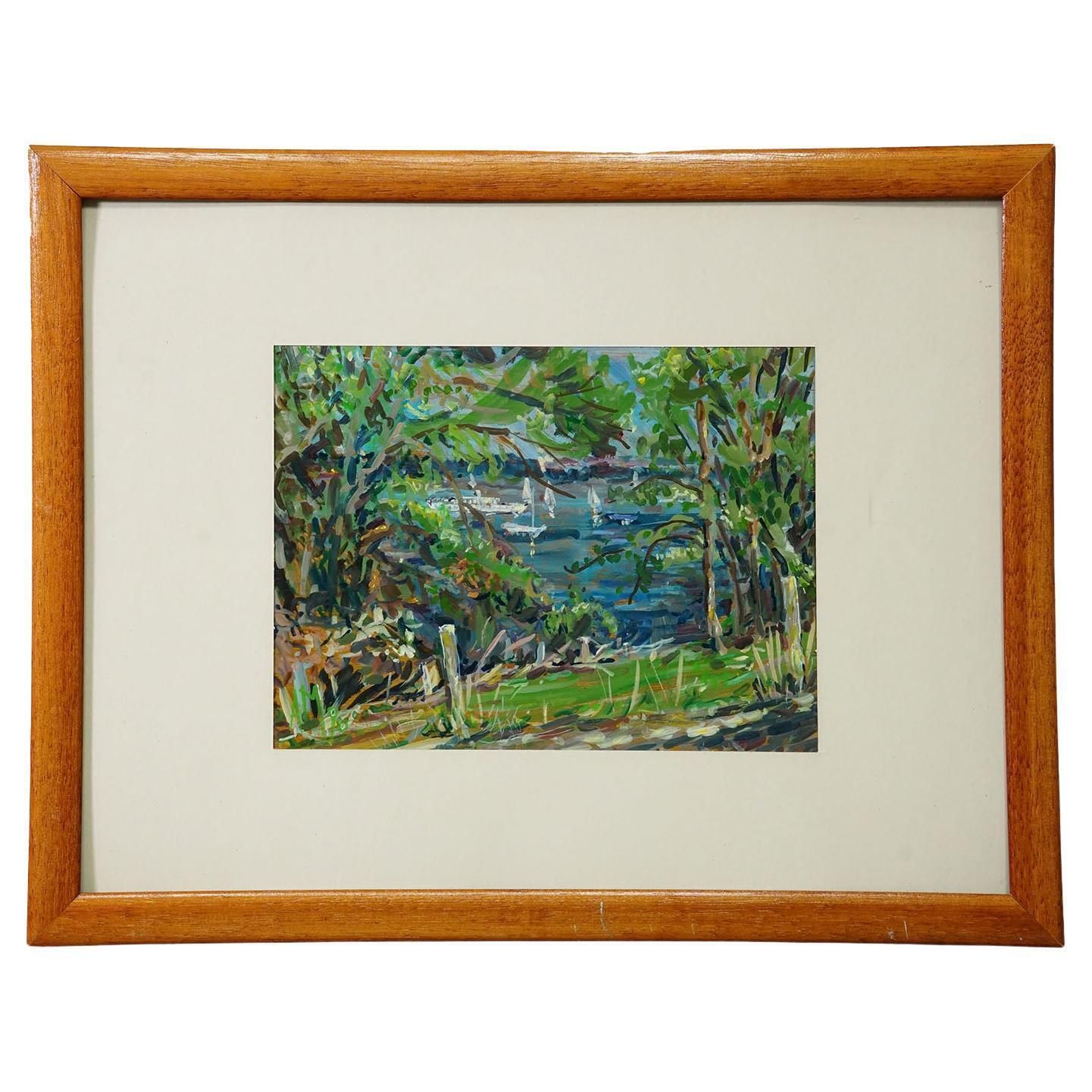 Oil Painting By Alexander Michael   Chiemsee Near Mittendorf 1990
