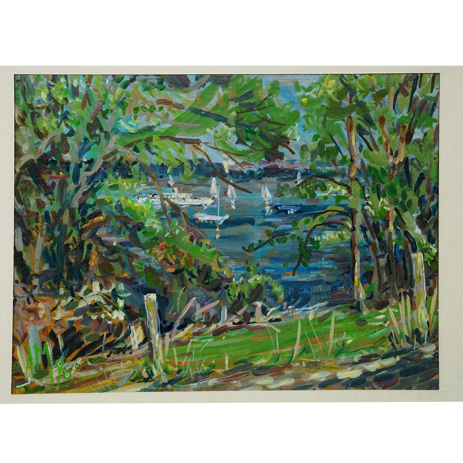 Oil Painting By Alexander Michael   Chiemsee Near Mittendorf 1990 photo for sale
