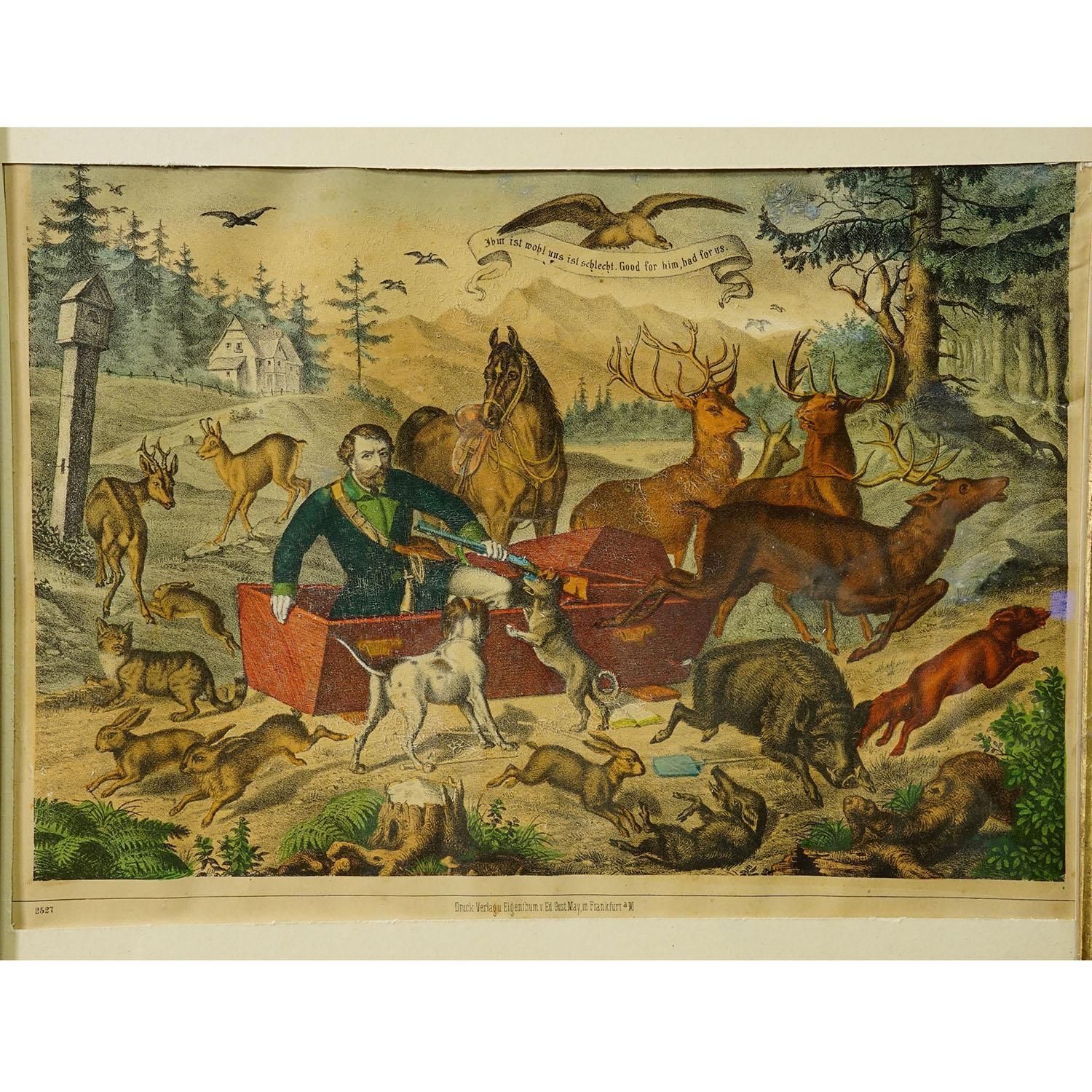 Antieke Prent 'The Hunter's Awakening', Duitsland Eind 19e Eeuw photo for sale