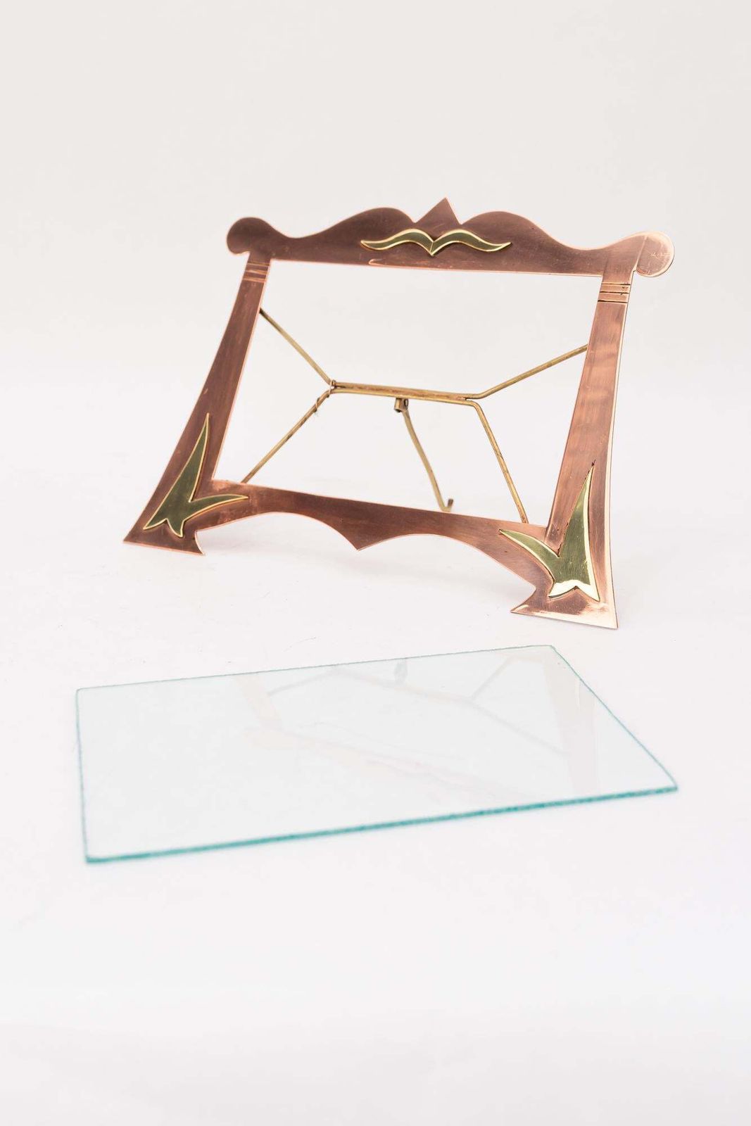 photo for sale Copper And Brass Art Deco Picture Frame With Glass Around 1920s