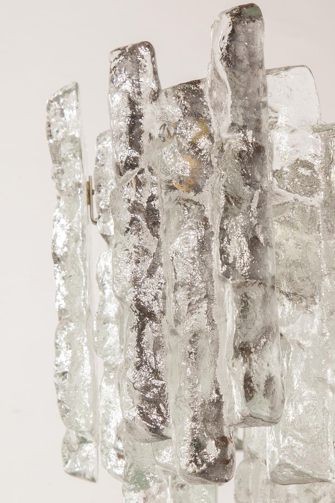 photo buy Large Jt Kalmar, Austria, Murano Glass Iced Blocks, Chandelier, 1960s