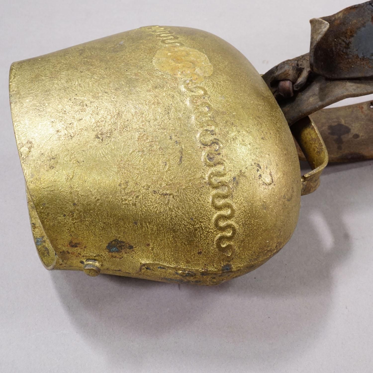 Antique Handforged Cattle Bell Made In Switzerland Ca. 1900s photo Art