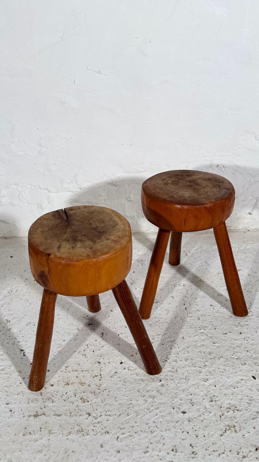 Wabi Sabi Tripod Stools, France 1960s, Set Of Two. photo furniture
