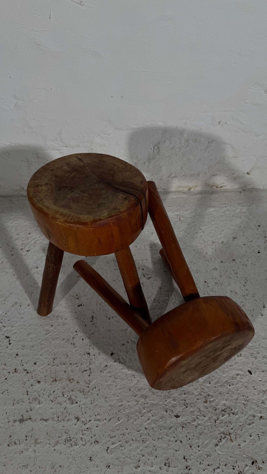 photo furniture Wabi Sabi Tripod Stools, France 1960s, Set Of Two.