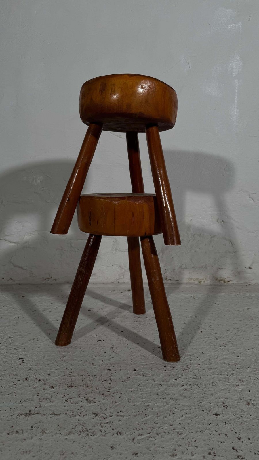 photo for sale Wabi Sabi Tripod Stools, France 1960s, Set Of Two.