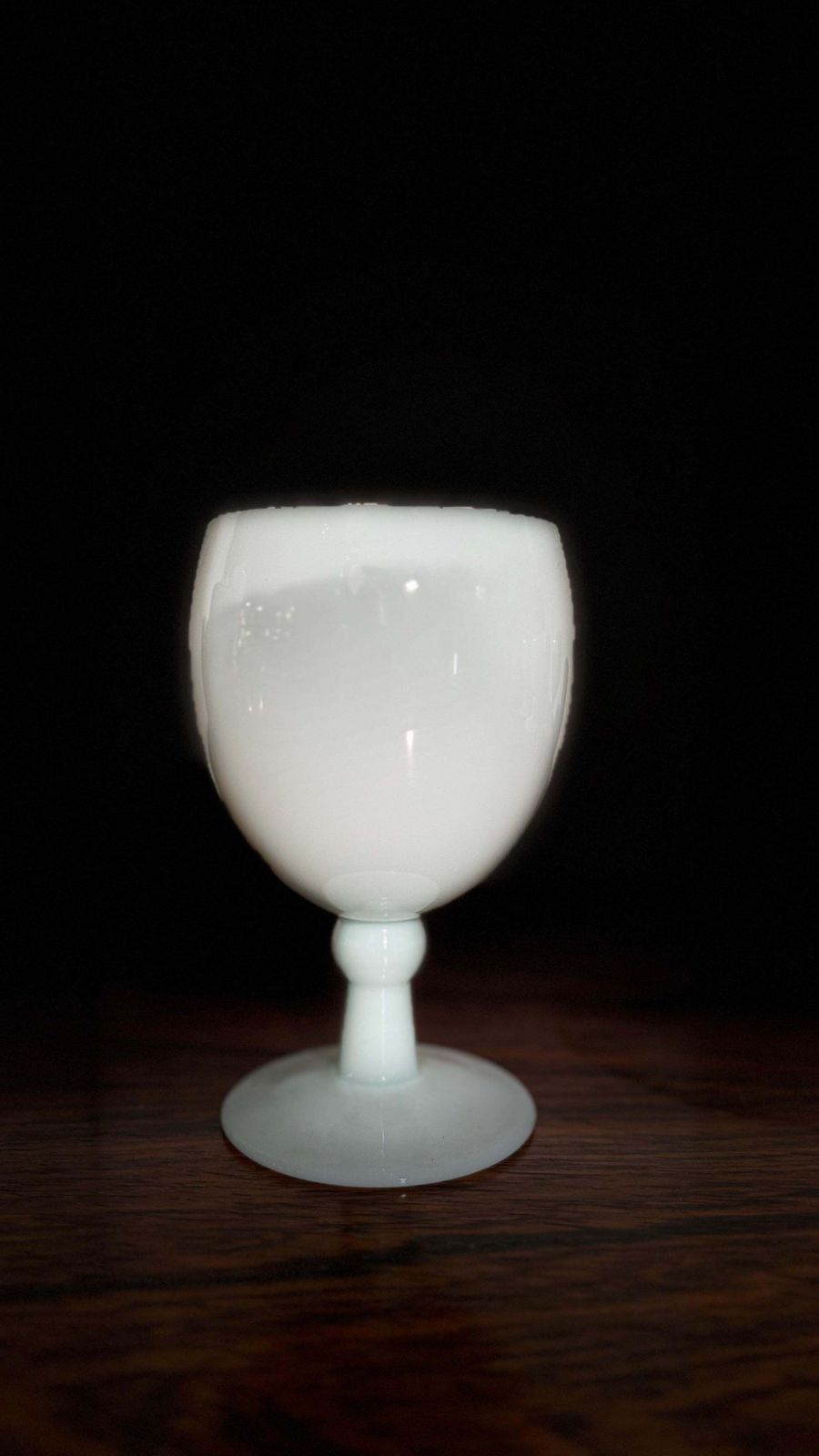 1207.0 Antique Set Of Nine Opal Wine Glasses Hand Crafted In France, Portieux Vallerys photo