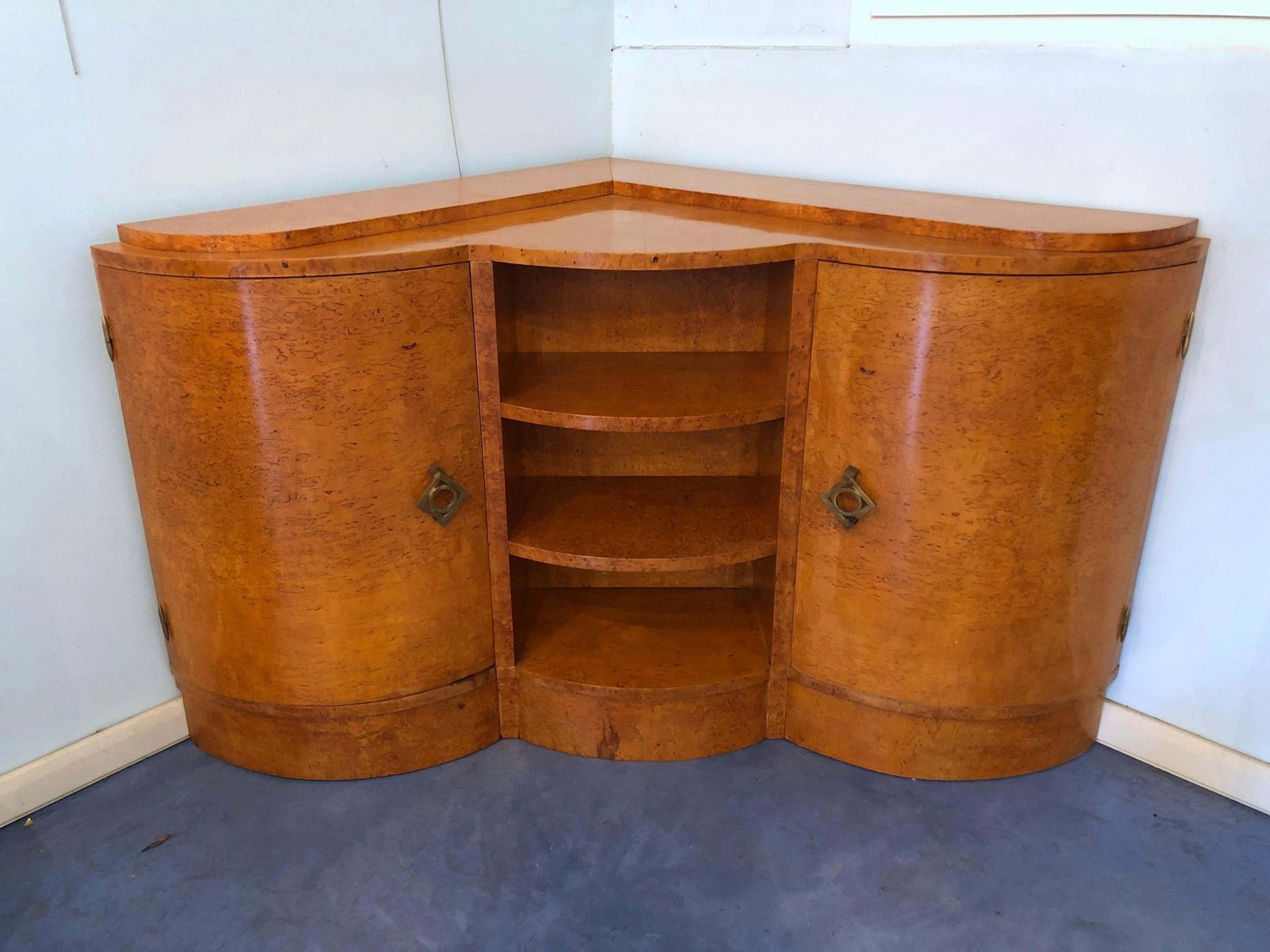 French Art Deco Maple Corner Sideboard, 1945 photo for sale