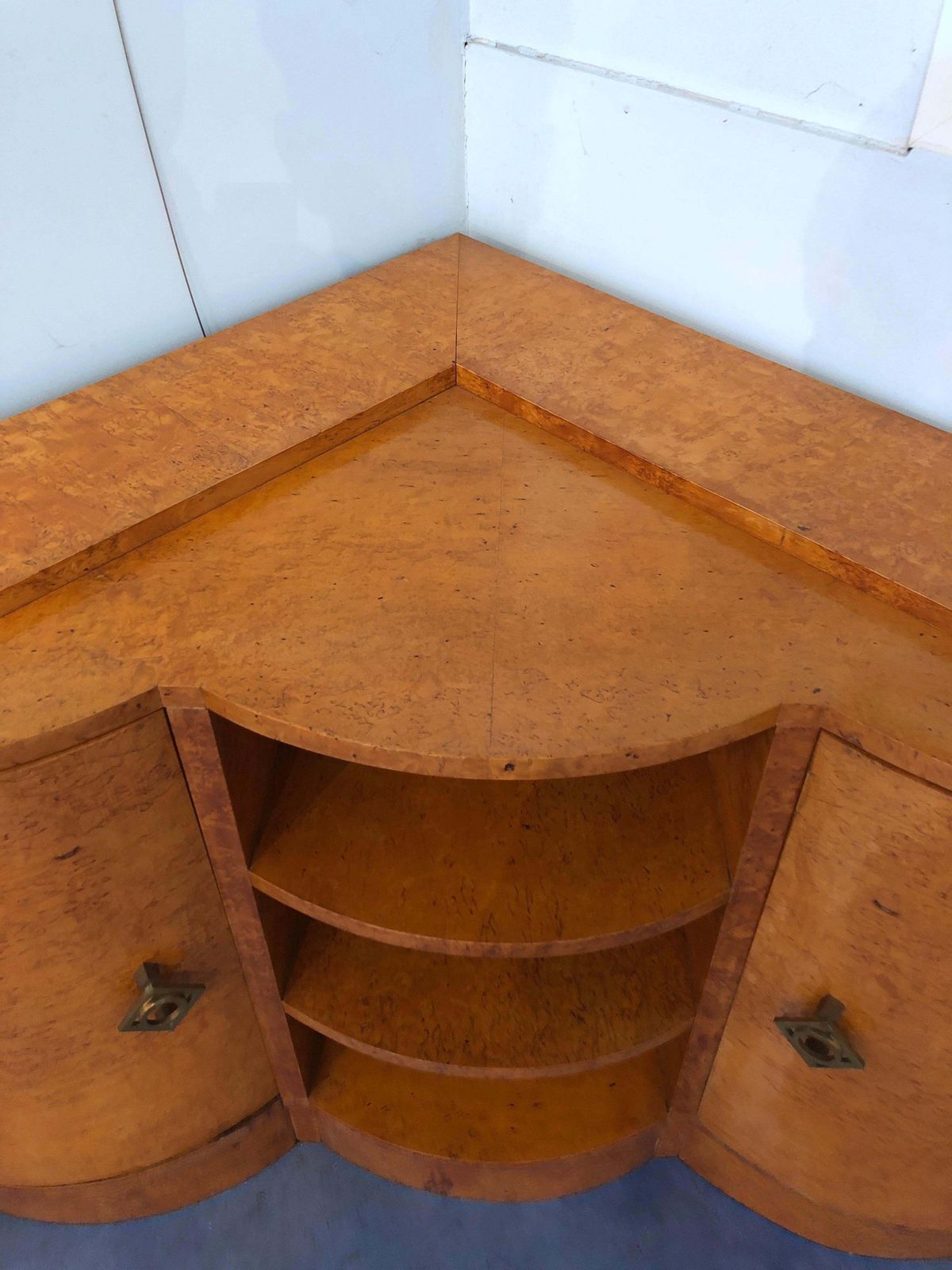 photo for sale French Art Deco Maple Corner Sideboard, 1945