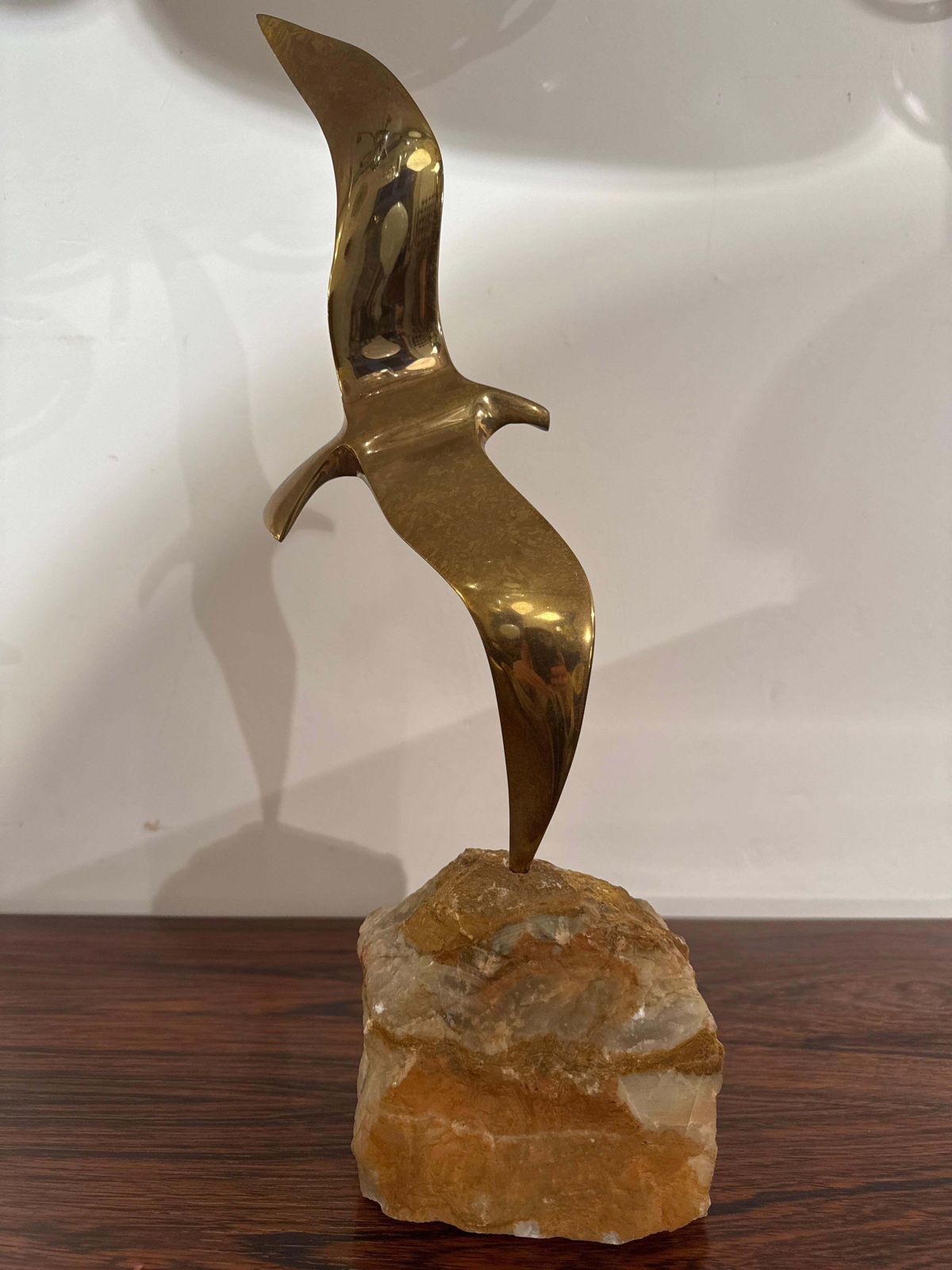 Flying Bird Sculpture By Curtis Jeré, 1970s photo vintage