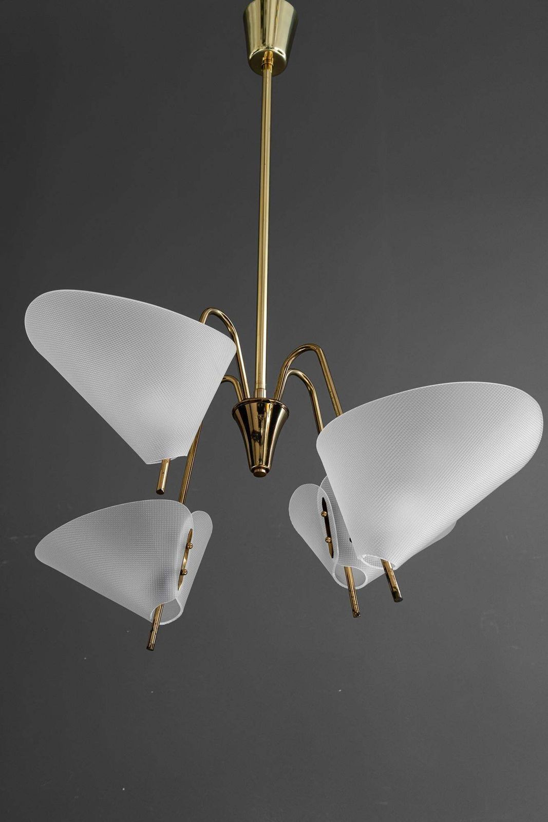 photo furniture Rupert Nikoll Chandelier With Lucite Shades Vienna Around 1960s