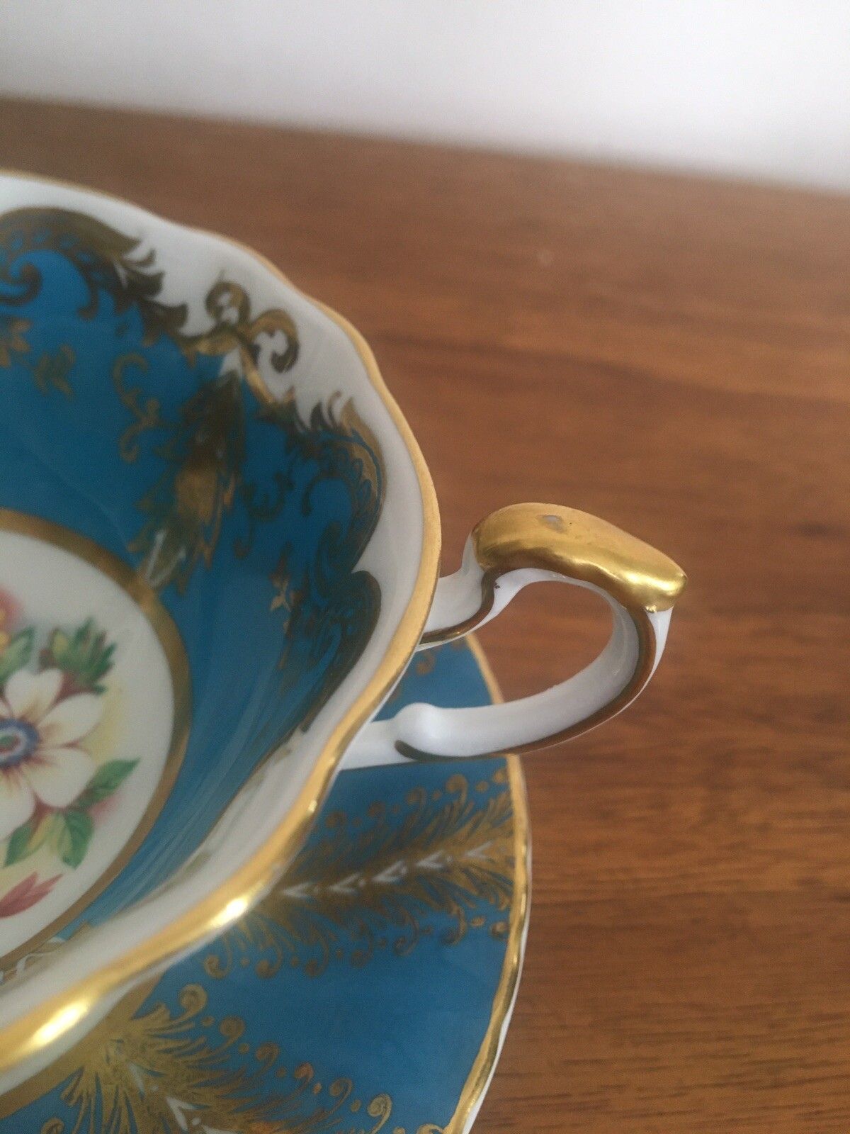 Paragon Cup & Saucer Kingston Pale Blue By Appt. To Her Majesty The Queen Floral photo vinterior