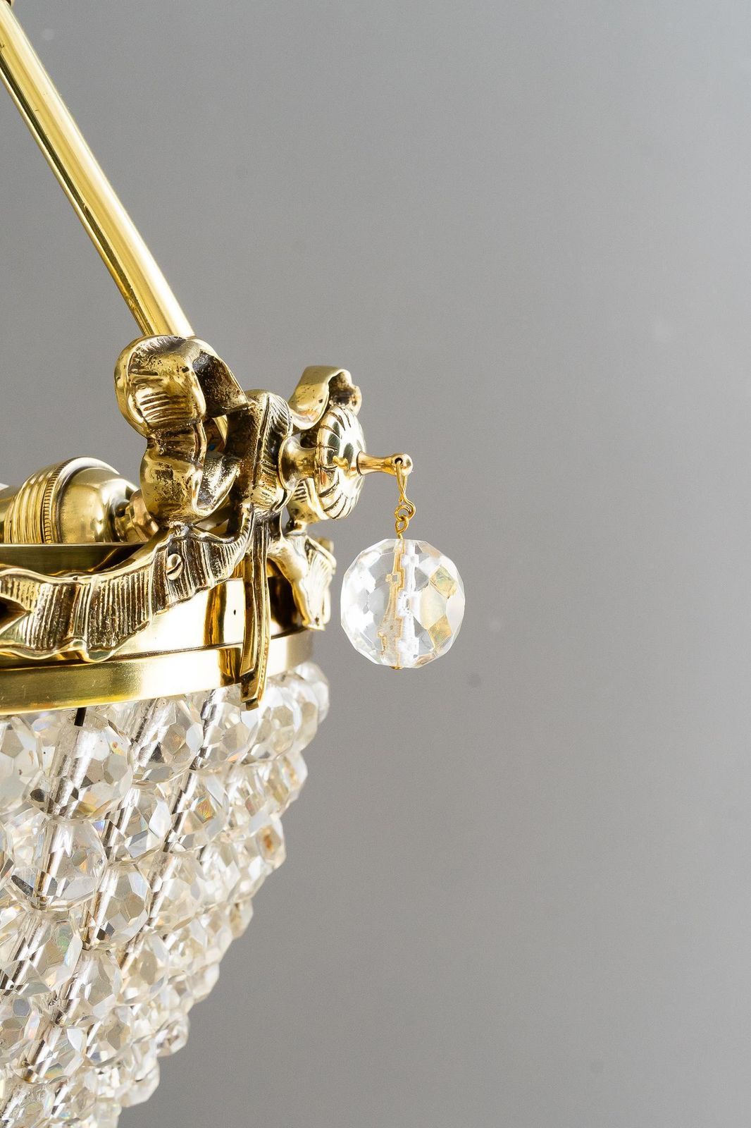 Historistic Crystal Basket Chandelier Vienna Around 1890s photo vinterior