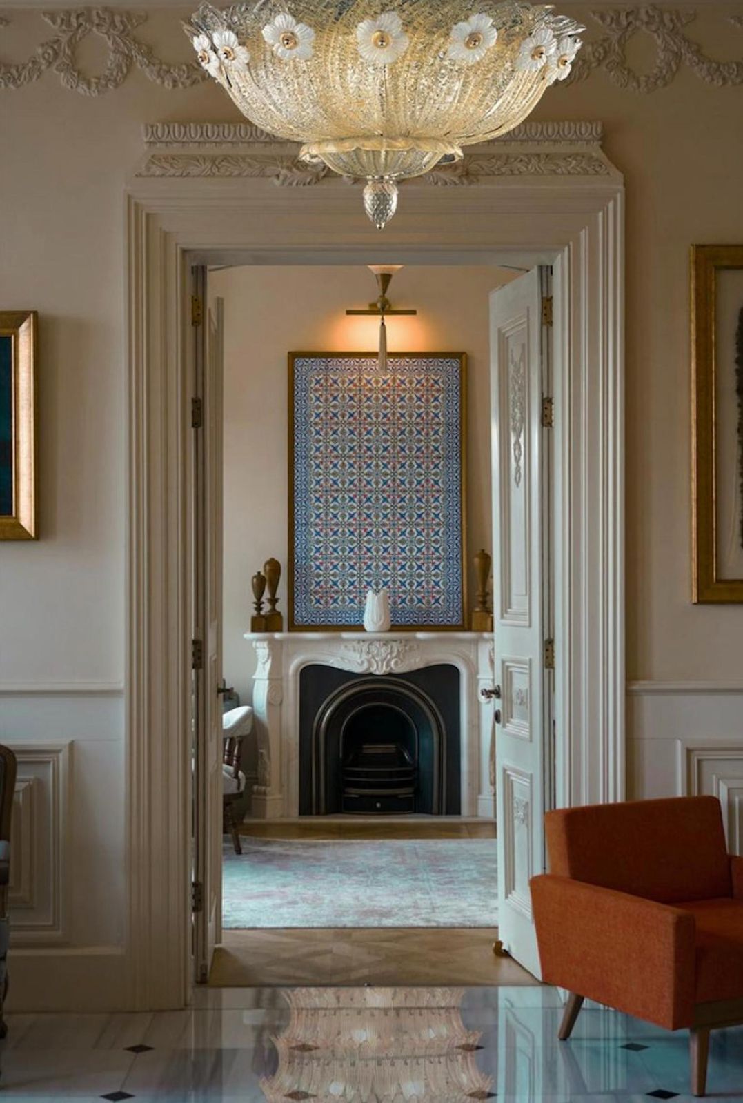 Pair Grand Hotel Ceilings Flush Mount By Barovier & Toso, Murano, 1980s photo vinterior