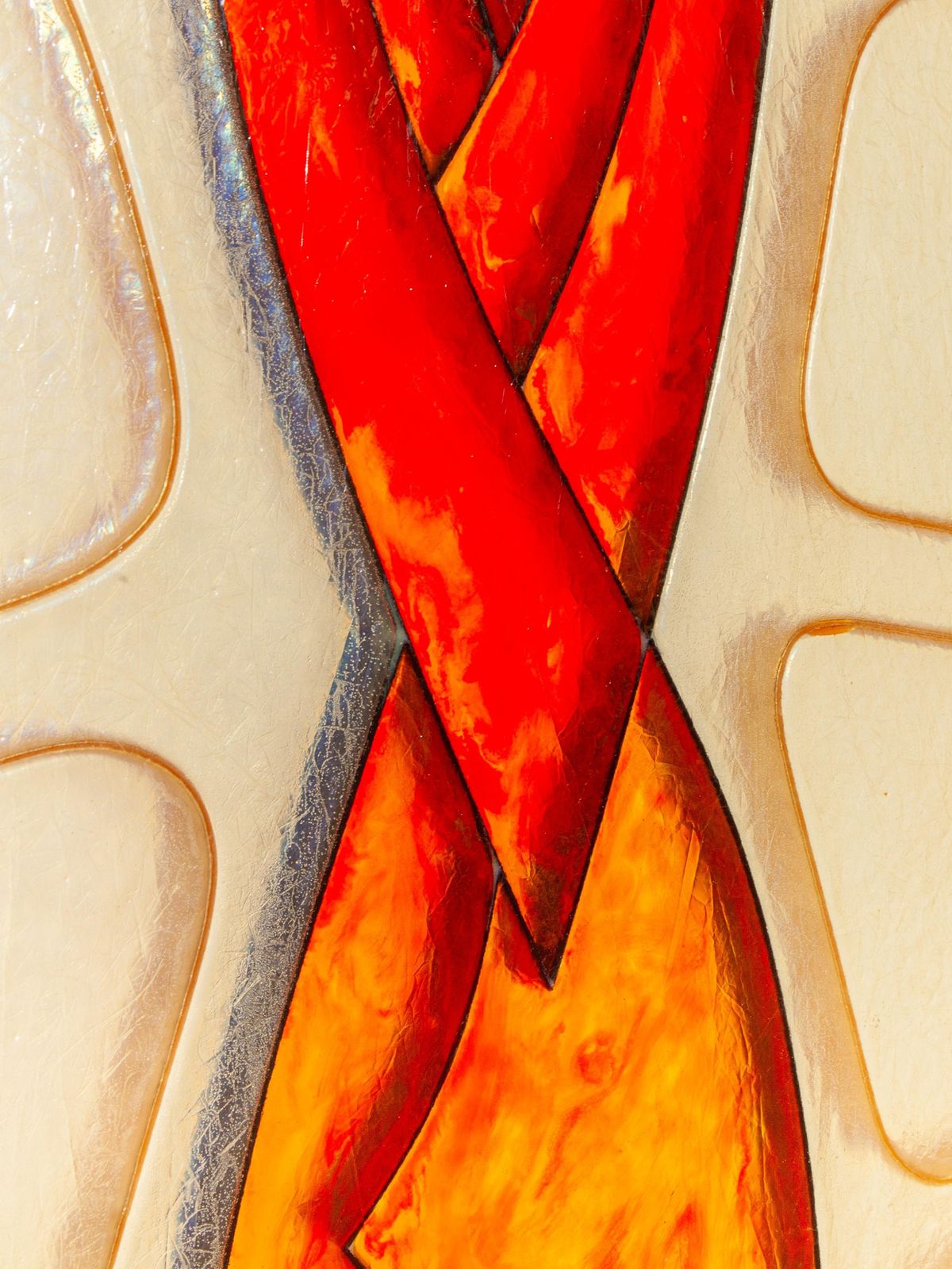 photo vintage Set Of Two Fiber Glass Interior Doors With Stylized Figure, 1970s, Belgium