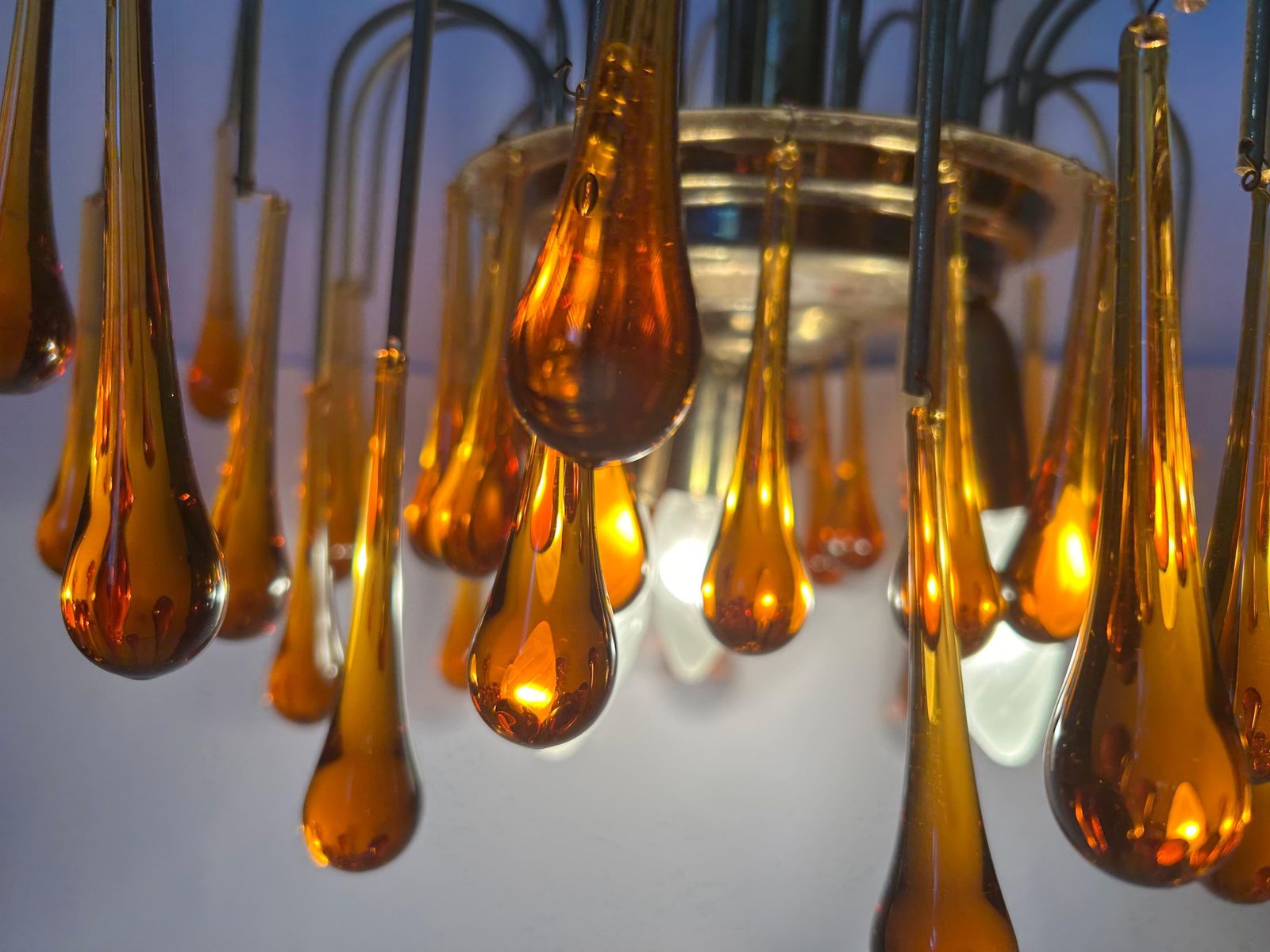Golden Sunset, Magnificent Murano Chandelier, 1980's photo 1749.0