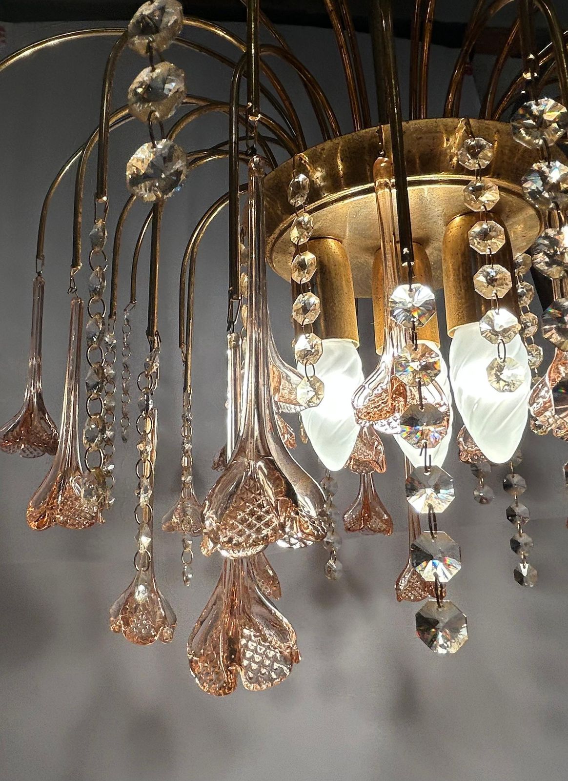 Semiramide, Gorgeous Pink Murano Chandelier, 1980's photo 2108.0