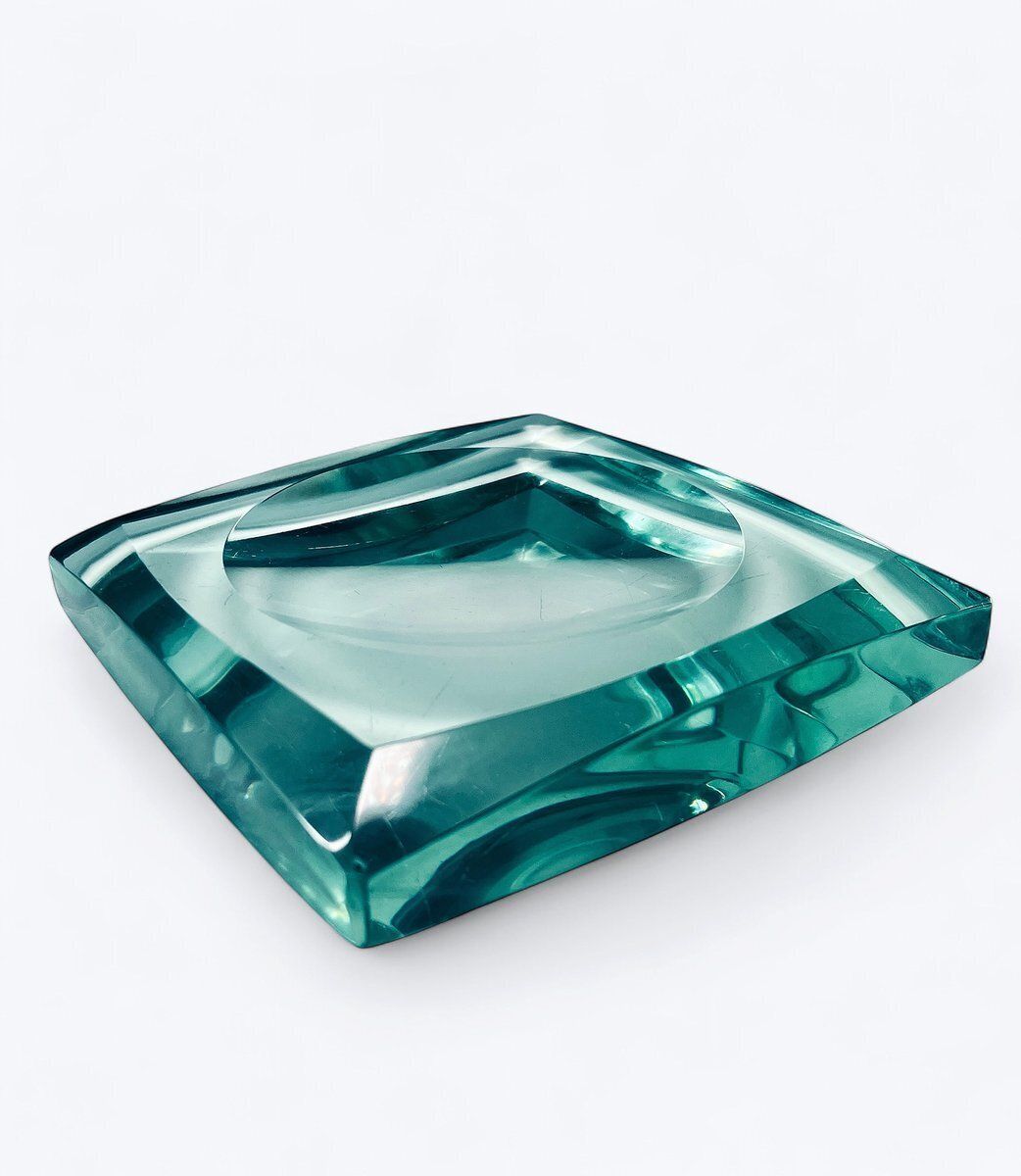 Crystal Glass Vide Poche Attributed To Fontana Arte, Italy photo for sale