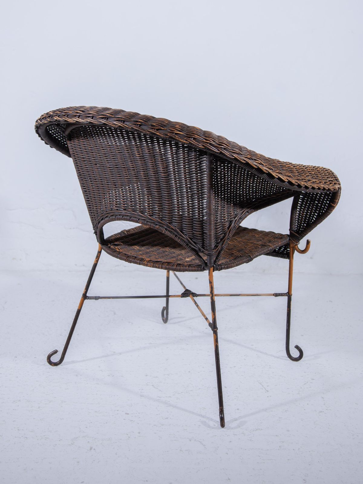 1970s Wrought Iron Wicker Chair photo 712.0