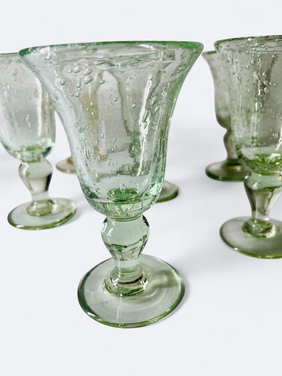Bubbled Champagne Glasses From Biot, France, Set Of 6 photo Home Decor