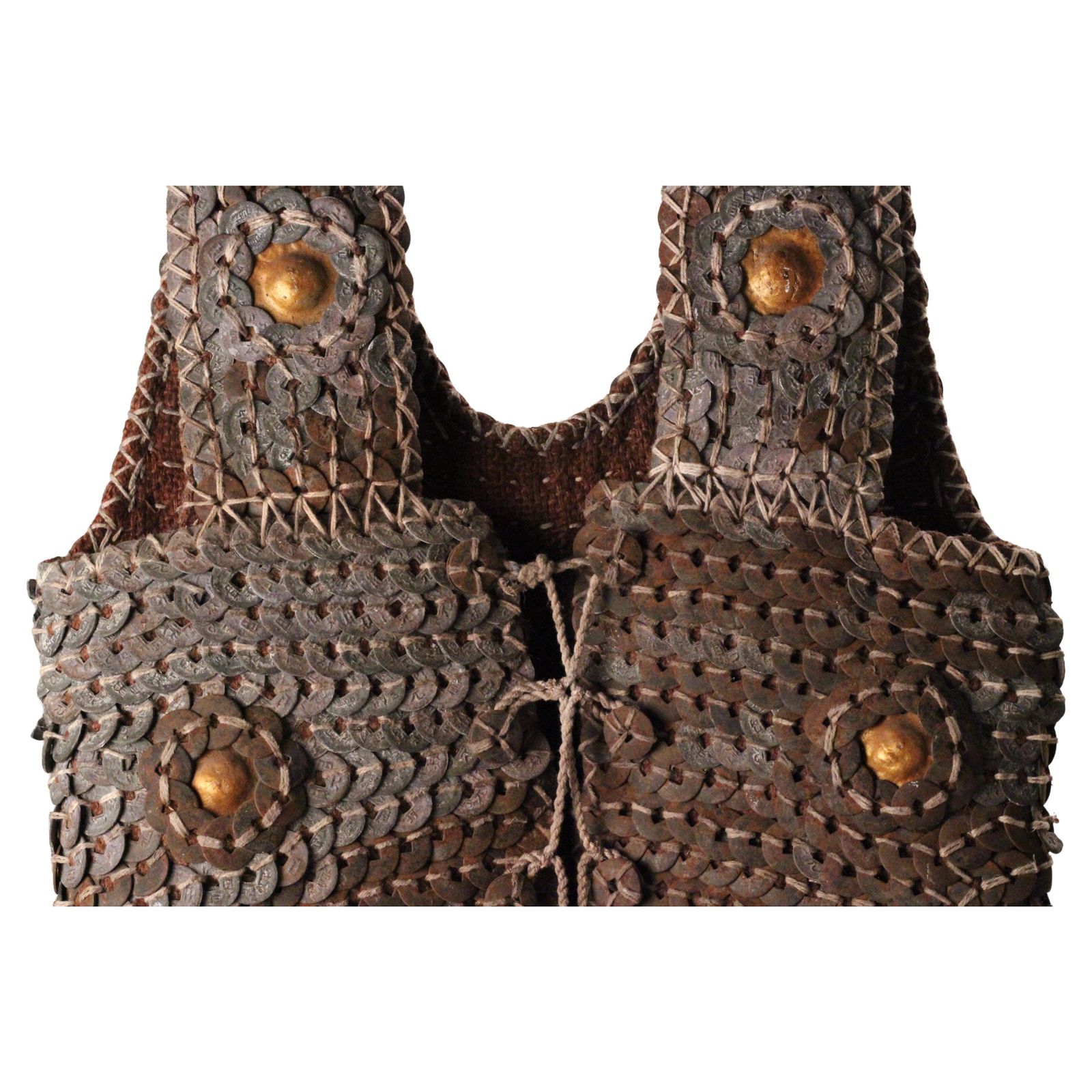 Indonesian Wild Boar Hunting Vest, Chinese Coin Armour, Lombok, Mid 20th Century photo vintage
