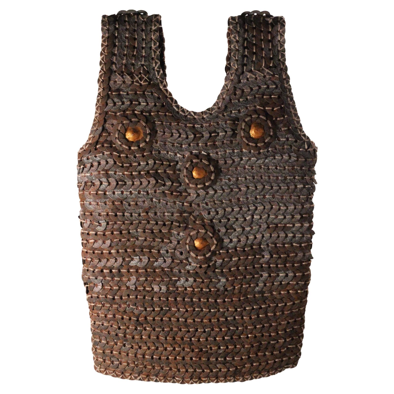 Art Indonesian Wild Boar Hunting Vest, Chinese Coin Armour, Lombok, Mid 20th Century photo