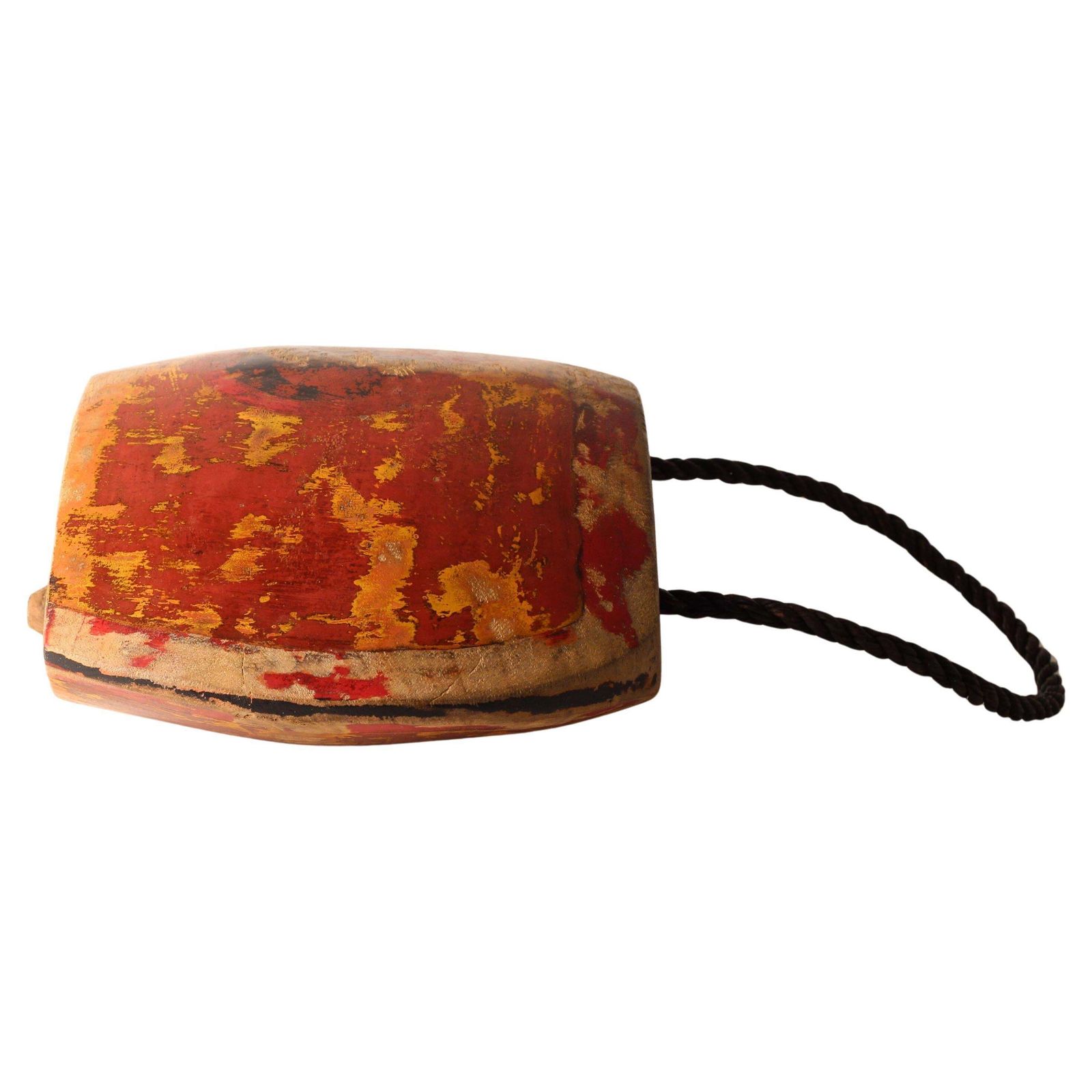 Indonesian Painted Buffalo, Cow Bell Decorative Folk Art Sculpture, Wall Art photo vinterior