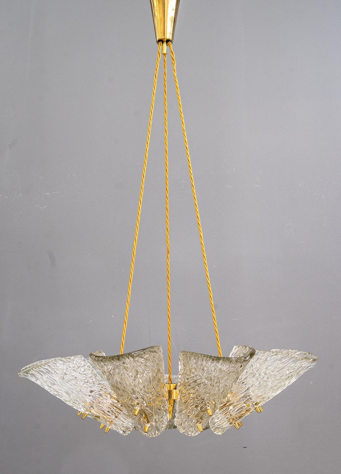 Big Chandelier By J.T. Kalmar With Structure Glass Around 1950s photo for sale