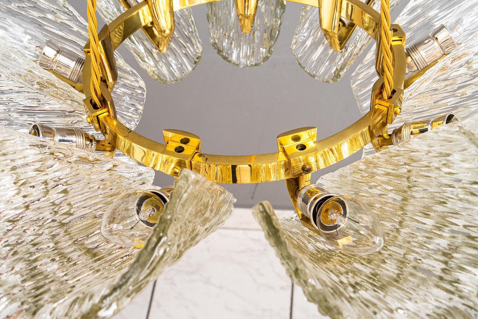 Big Chandelier By J.T. Kalmar With Structure Glass Around 1950s photo 2475.0