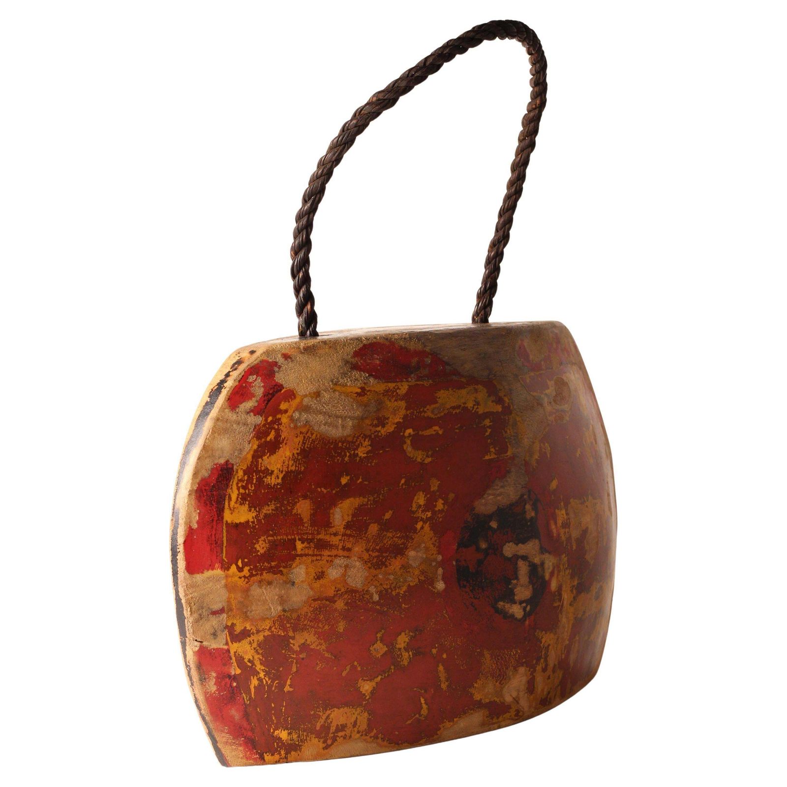 233.0 Indonesian Painted Buffalo, Cow Bell Decorative Folk Art Sculpture, Wall Art photo