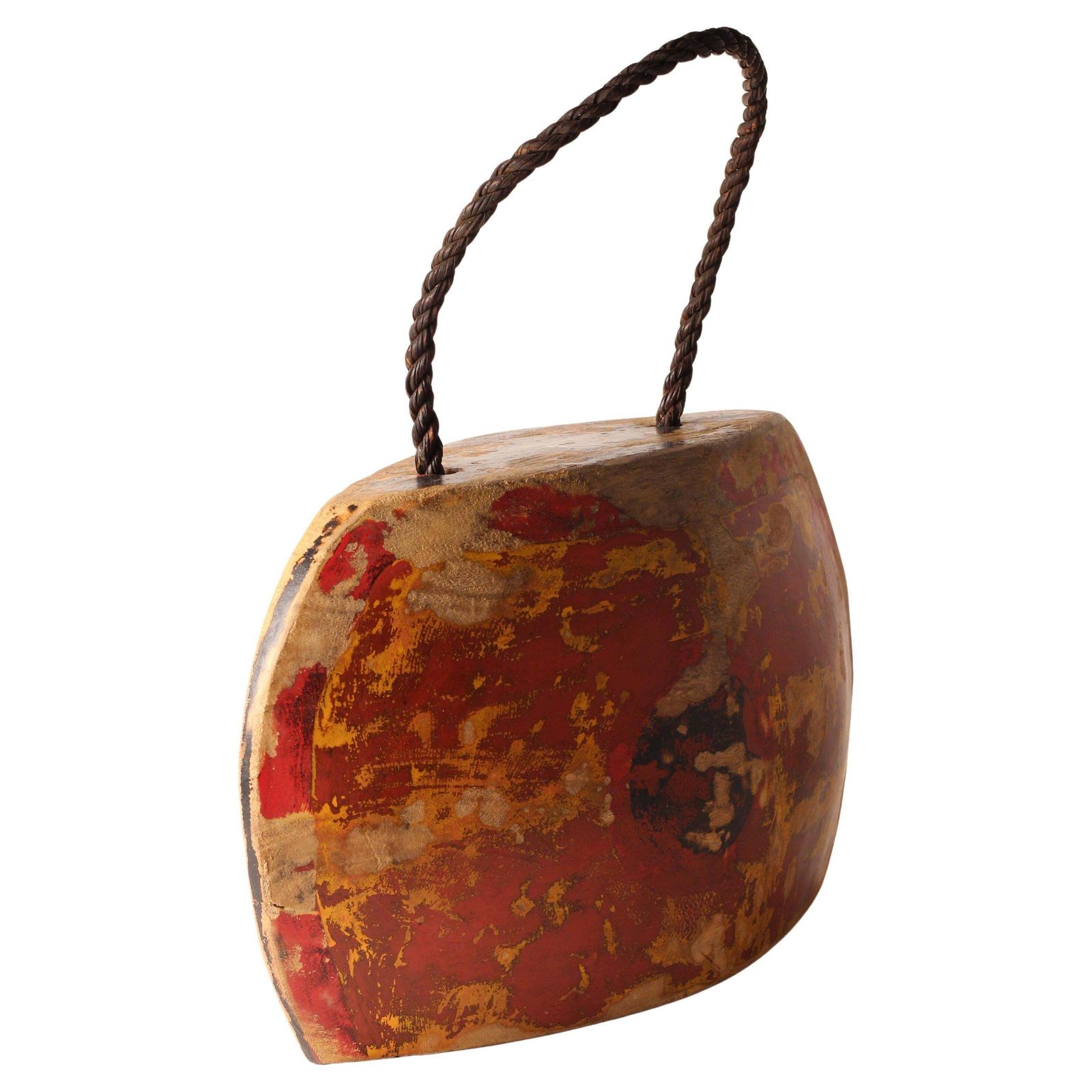 photo vintage Indonesian Painted Buffalo, Cow Bell Decorative Folk Art Sculpture, Wall Art