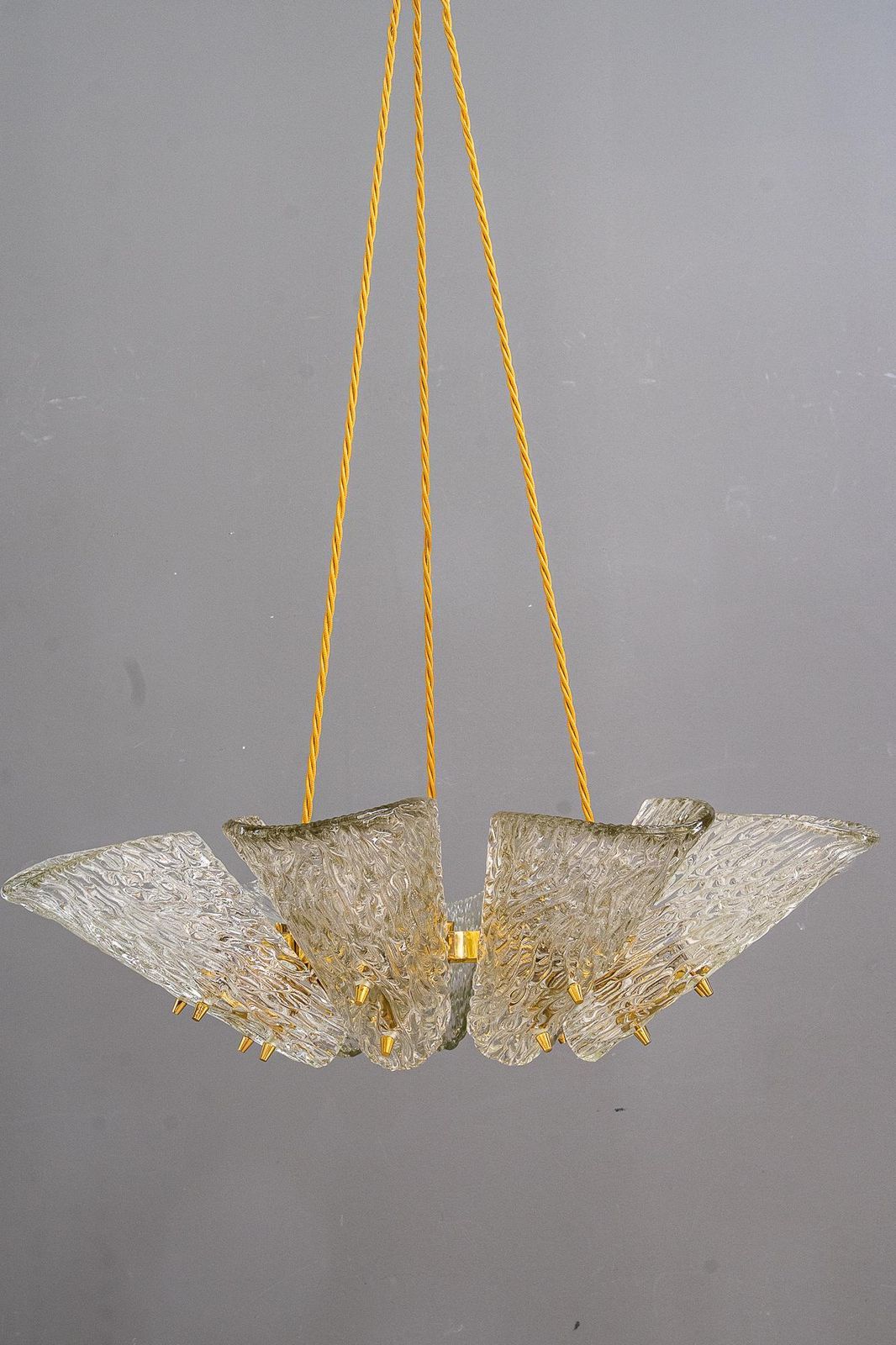 photo furniture Big Chandelier By J.T. Kalmar With Structure Glass Around 1950s