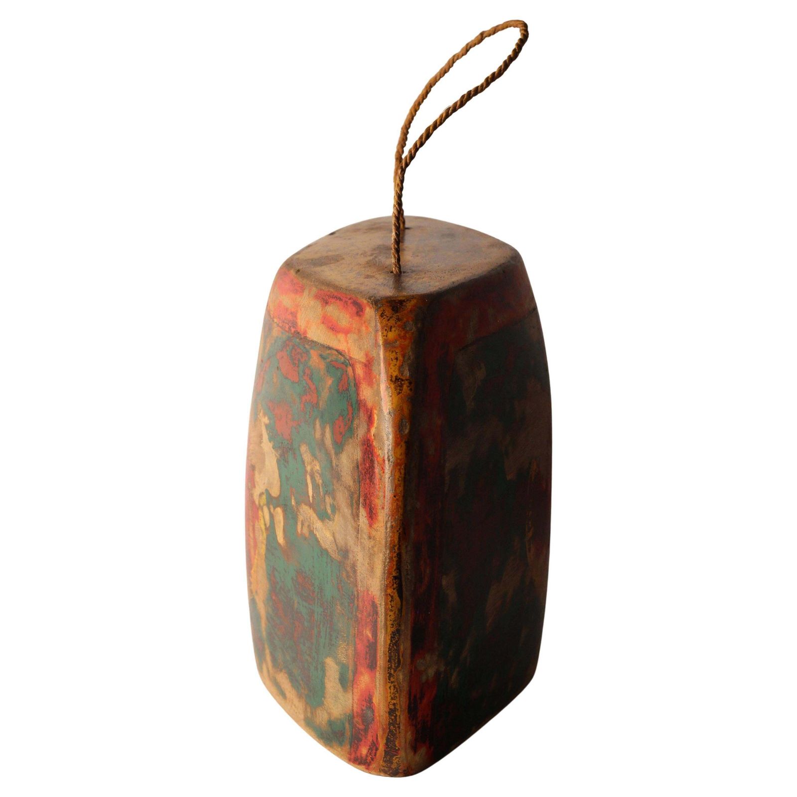 Art Indonesian Painted Buffalo, Cow Bell Decorative Folk Art Sculpture, Wall Art photo