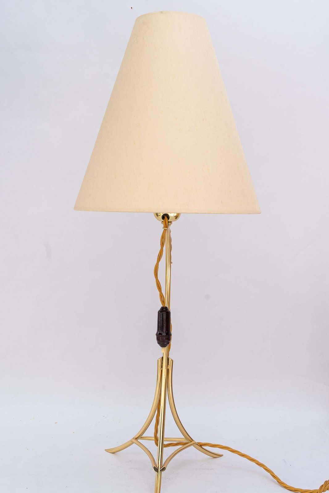 Big Table Lamp With Fabric Shade By Rupert Nikoll Vienna Around 1950s photo Lighting