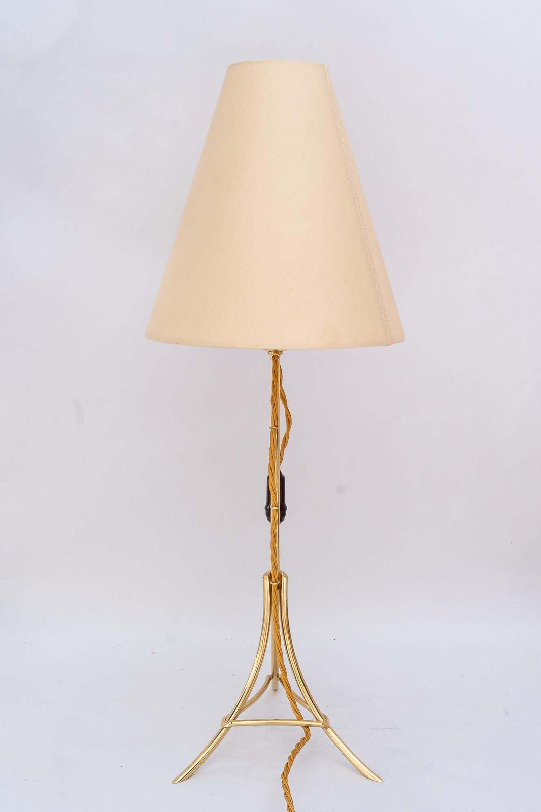 Big Table Lamp With Fabric Shade By Rupert Nikoll Vienna Around 1950s photo vinterior