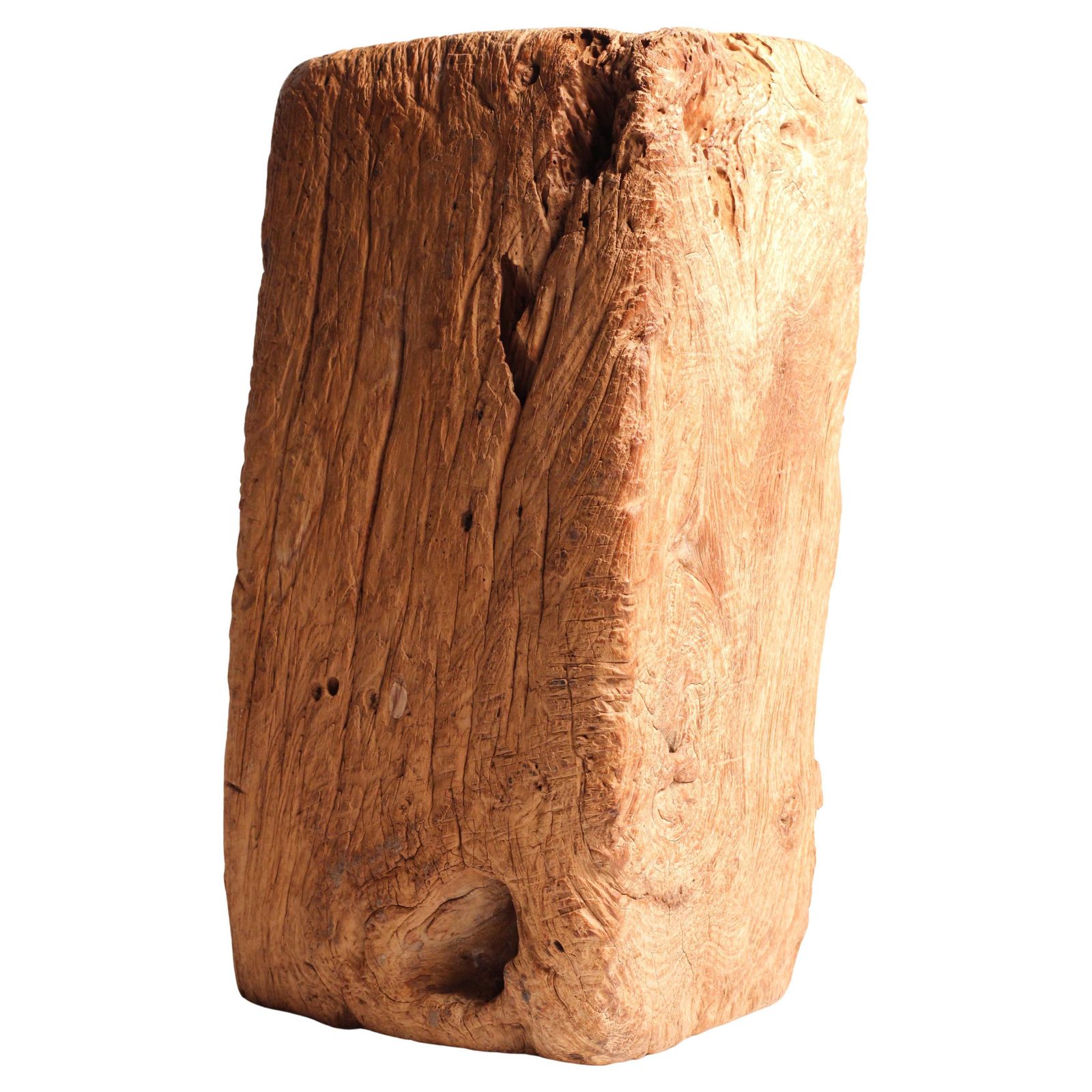 photo vinterior Wabi Sabi Primitive Wooden Trough – Hand Carved Lombok Vessel