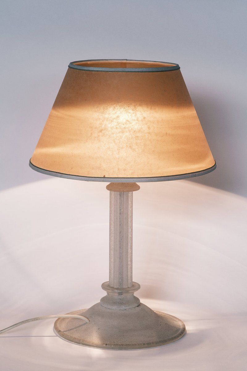Mid Century Frosted Glass Table Lamp, France photo furniture